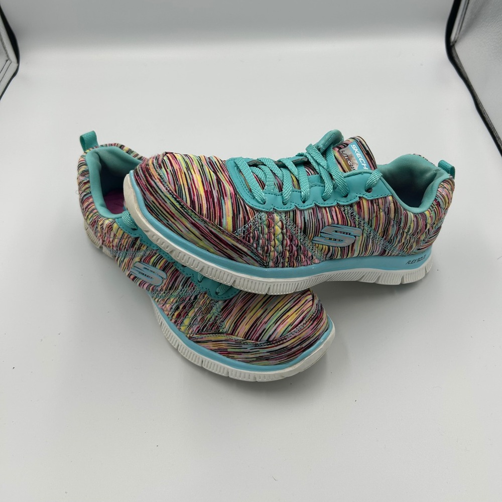 Skechers Lite-Weight Sneakers Womens 9 Multi-Color Flex Sole 12453